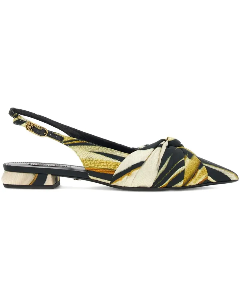 Roberto Cavalli The Pettegola print-knotted slingback pump - Schwarz Schwarz