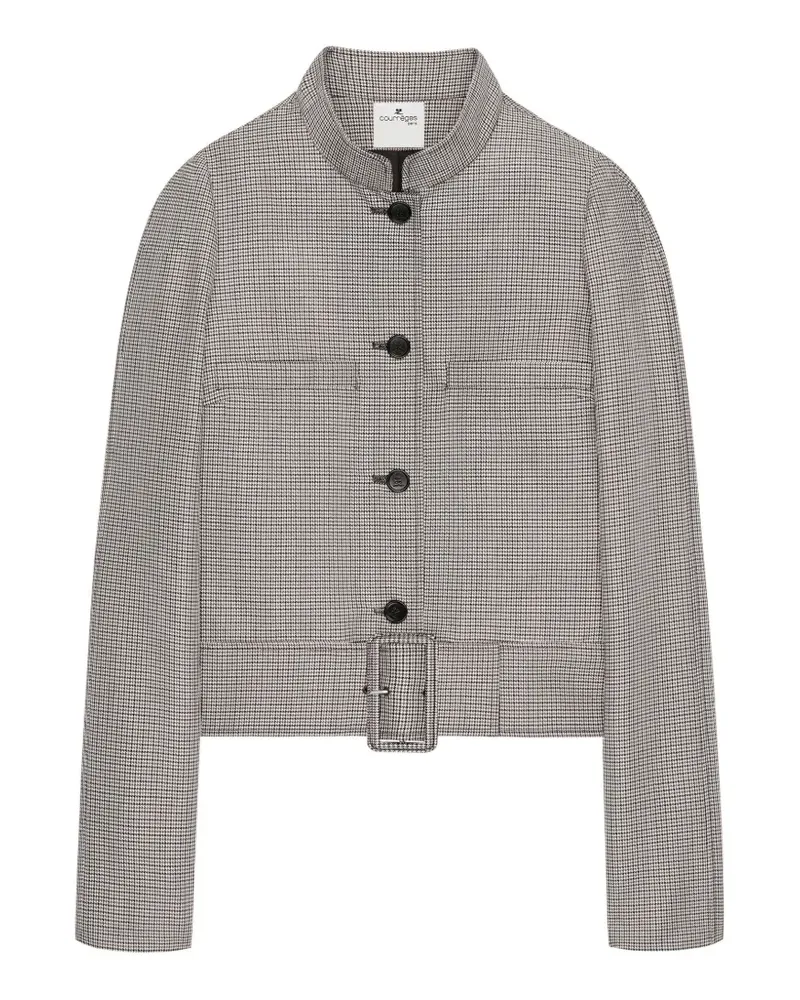Courrèges Schnallenjacke mit Hahnentrittmuster - Nude Nude