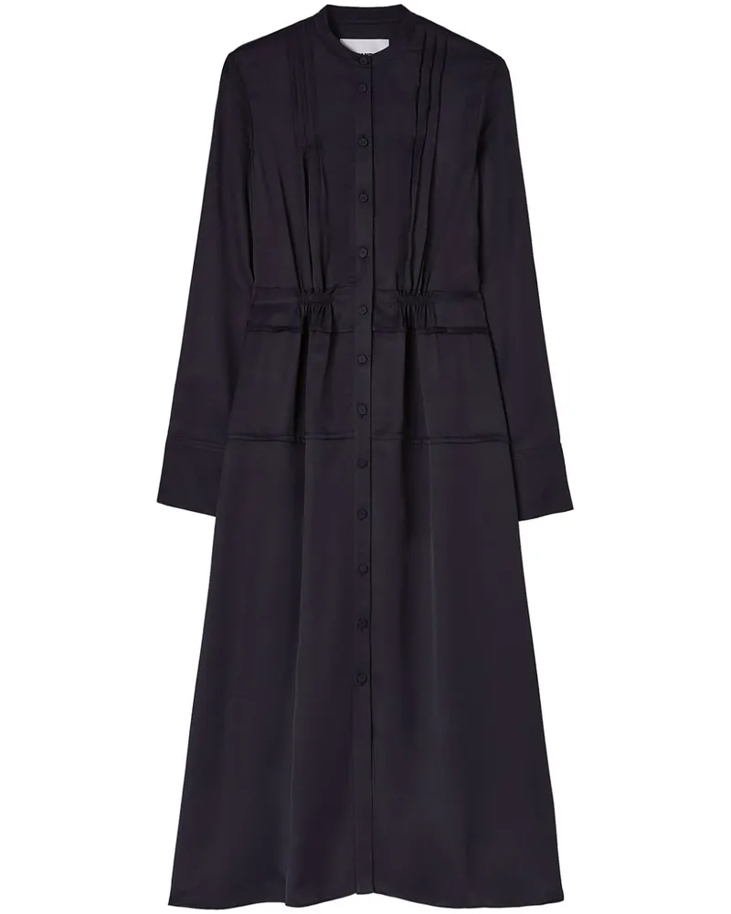 Jil Sander Midikleid mit Stehkragen - Blau Blau