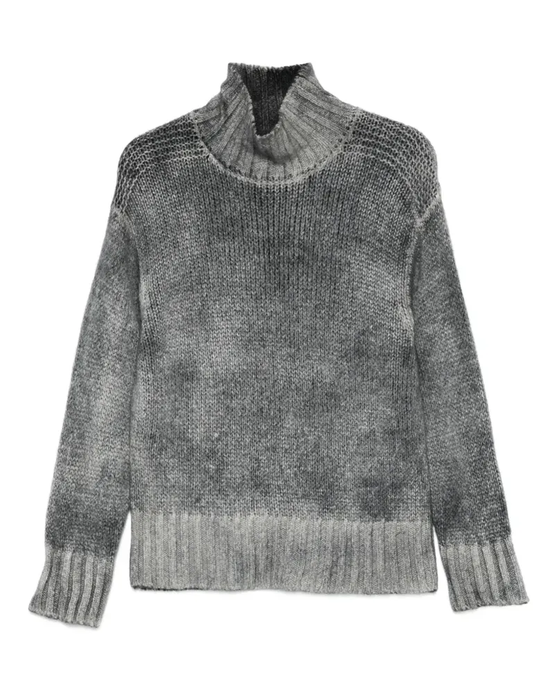 Avant Toi Gerippter Pullover mit Rollkragen - Grau Grau