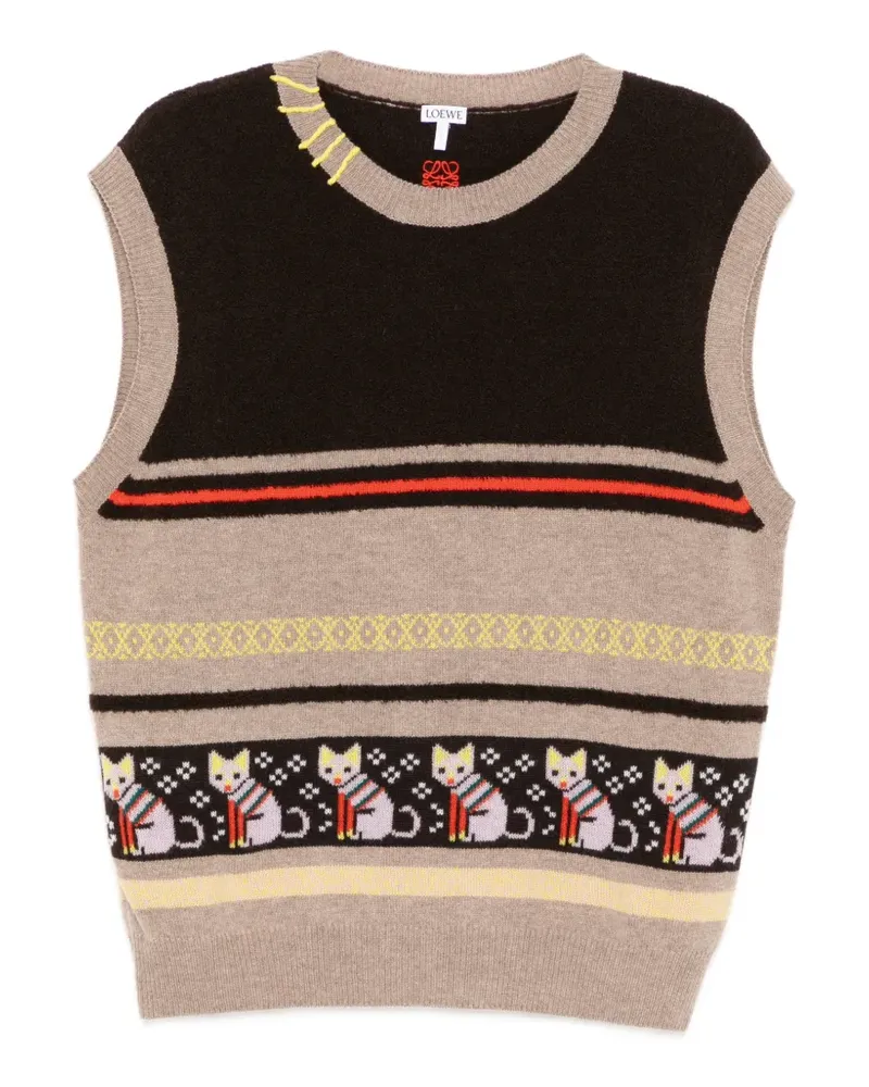 Loewe x Louis Wain graphic intarsia vest - Braun Braun