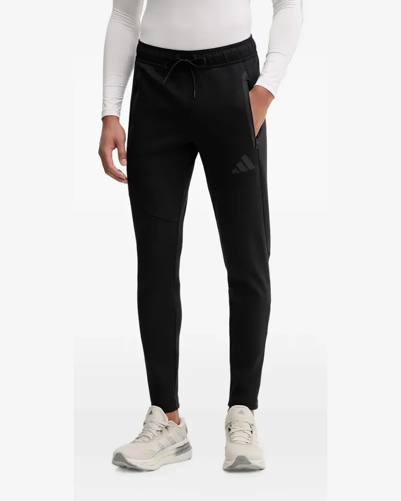adidas logo-print drawstring track pants - Schwarz Schwarz