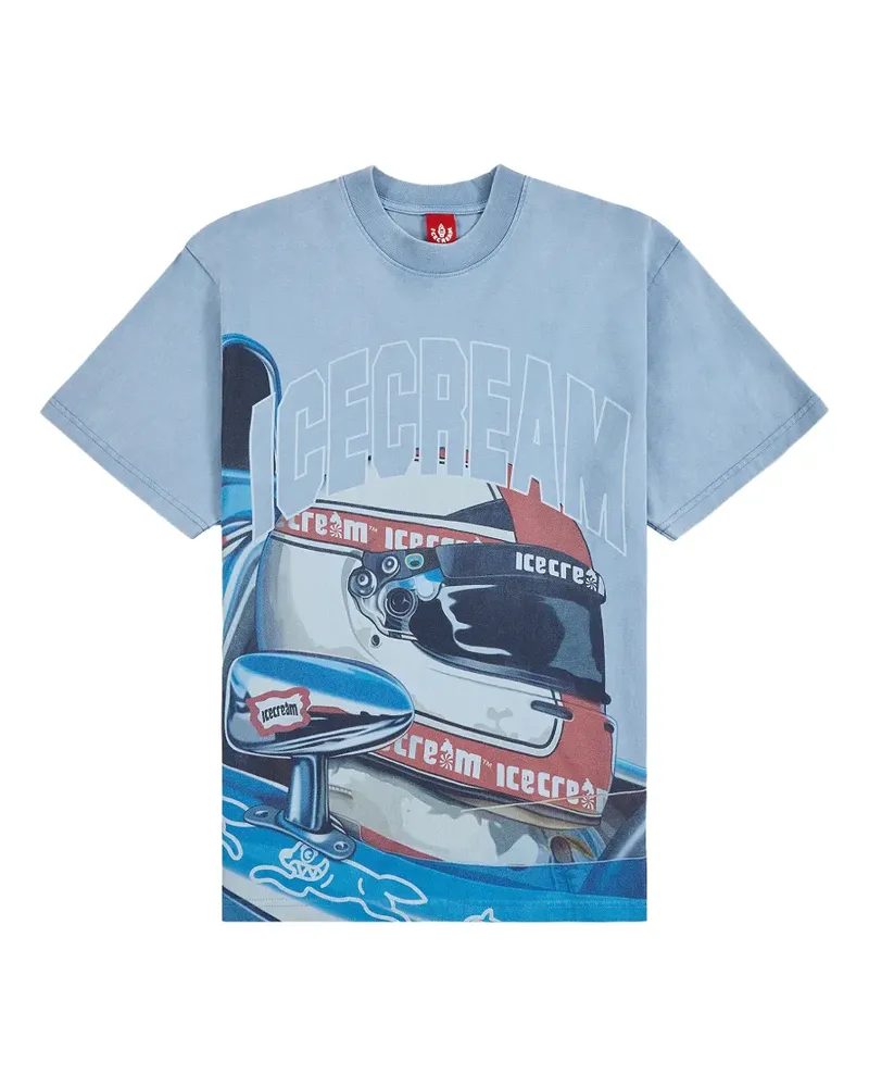 ICECREAM Sponsor T-Shirt mit grafischem Print - Blau Blau