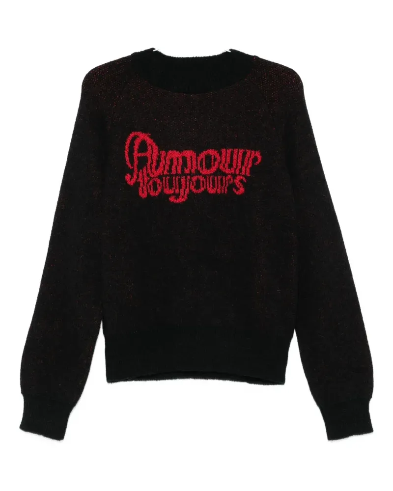 Carne Bollente logo-intarsia cotton sweater - Schwarz Schwarz