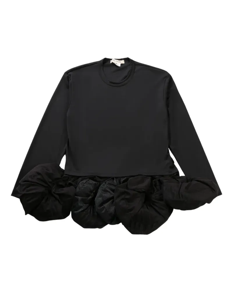 Comme des Garçons Bluse mit Mesh-Detail - Schwarz Schwarz