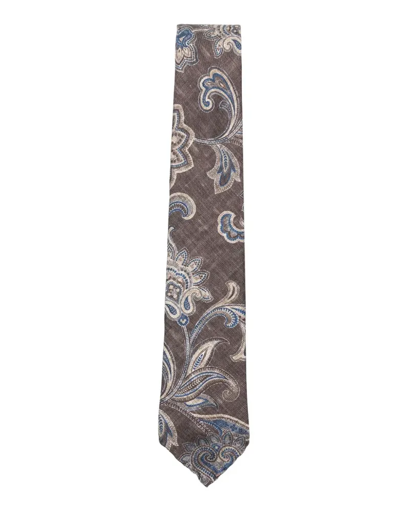Dell'oglio Martin paisley-pattern slub tie - Braun Braun