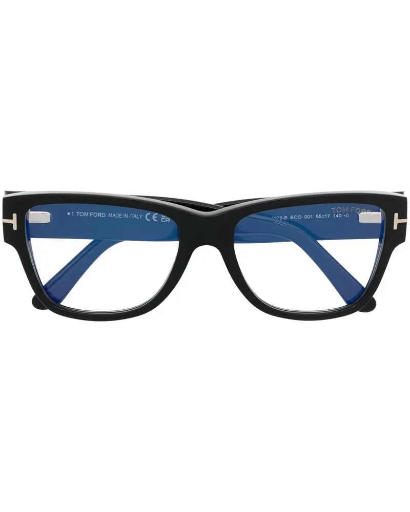 Tom Ford Cat-Eye-Brille mit Logo - Schwarz Schwarz