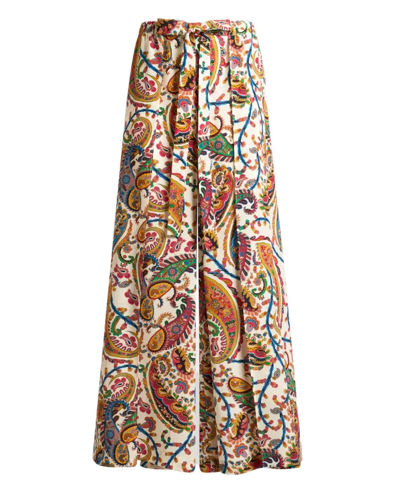 Etro Palazzohose mit Paisley-Blumenmotiv - Nude Nude