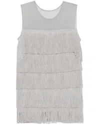 Norma Kamali fringe-detail sleeveless dress Grau