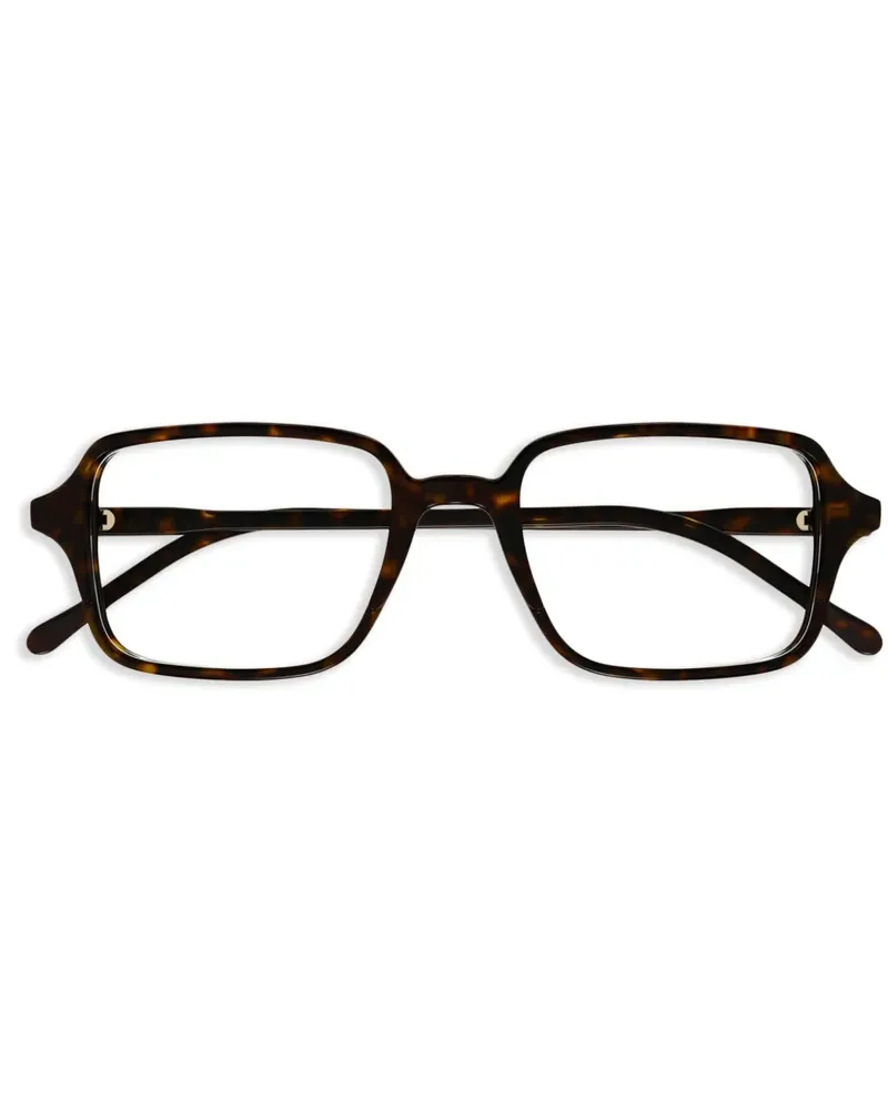 Gucci Brille mit Logo-Print - Braun Braun