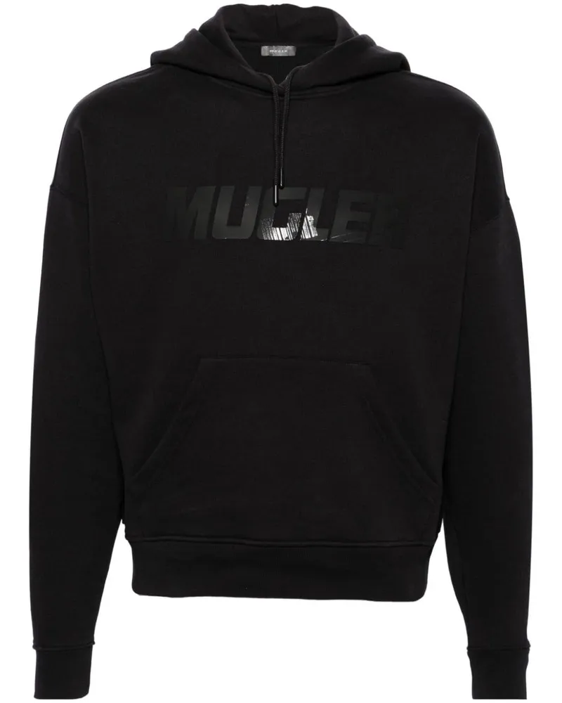 Thierry Mugler Hoodie mit Logo-Applikation Schwarz