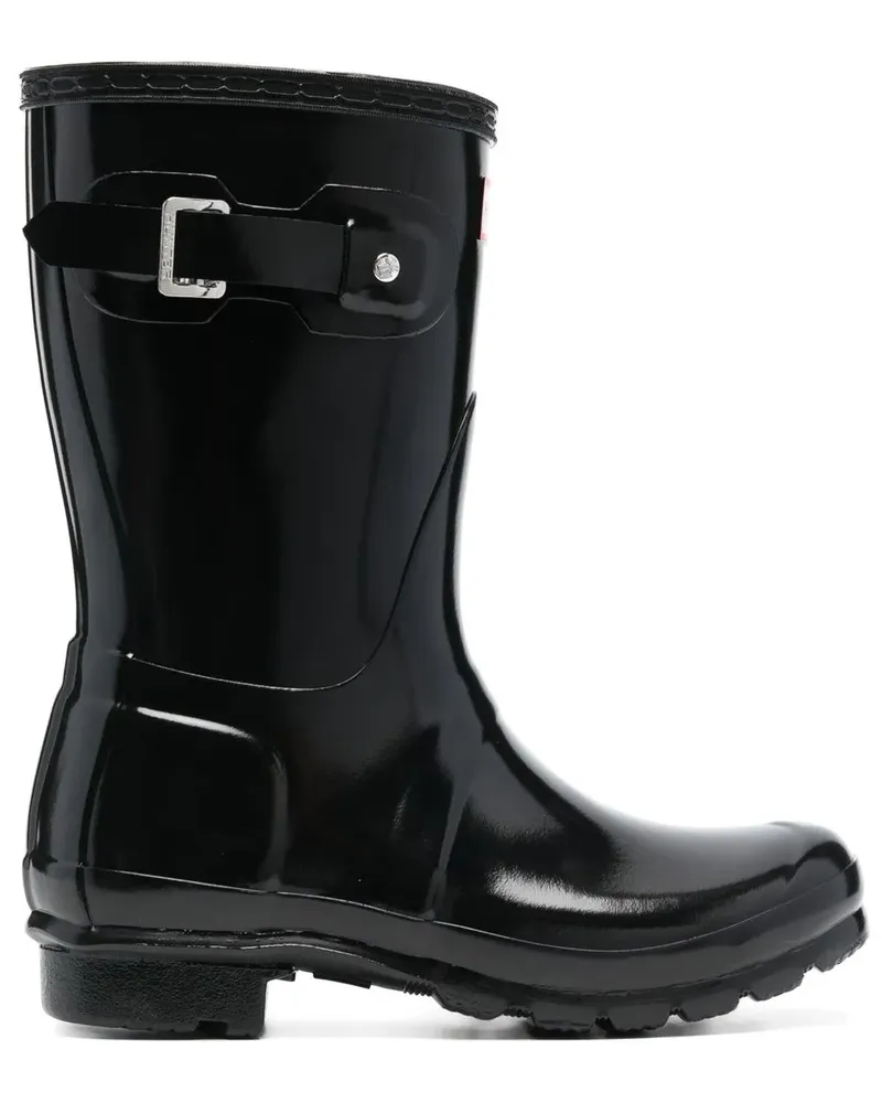Hunter Stiefel mit Logo-Patch - Schwarz Schwarz