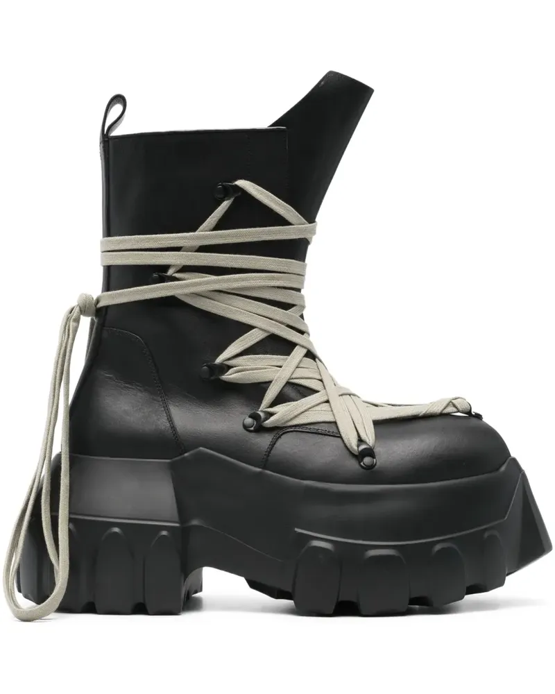 Rick Owens Megalace Mega Tractor Stiefel - Schwarz Schwarz