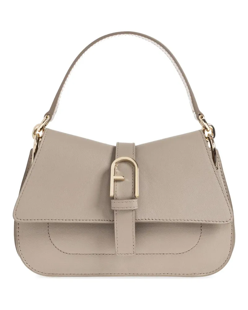 Furla mini Flow buckle leather tote bag - Grau Grau