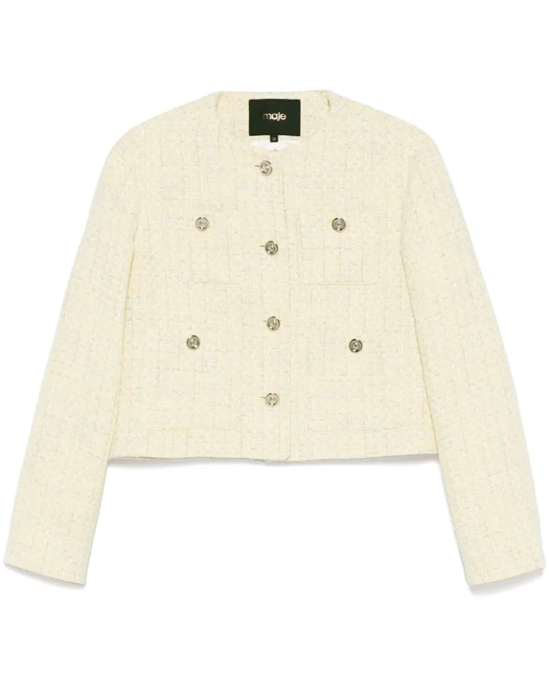 Maje Jacke aus Tweed - Gelb Gelb