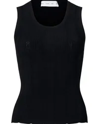 Proenza Schouler Perry Top mit Pointelle-Rippung Schwarz