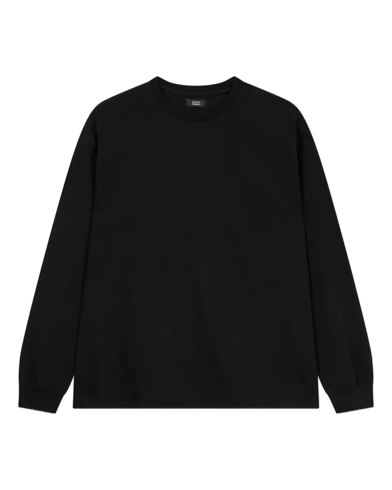 STUDIO TOMBOY Langarmshirt mit Rundhalsausschnitt - Schwarz Schwarz