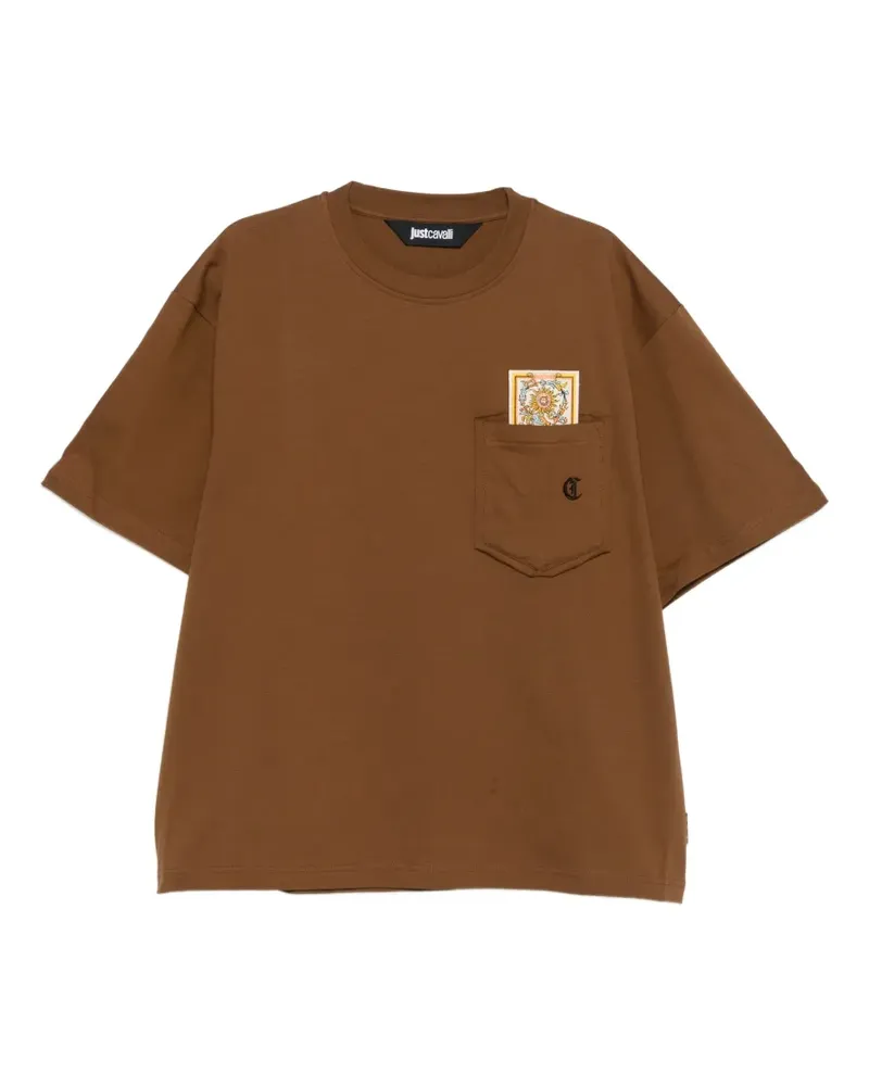 Just Cavalli T-Shirt mit Tasche - Braun Braun