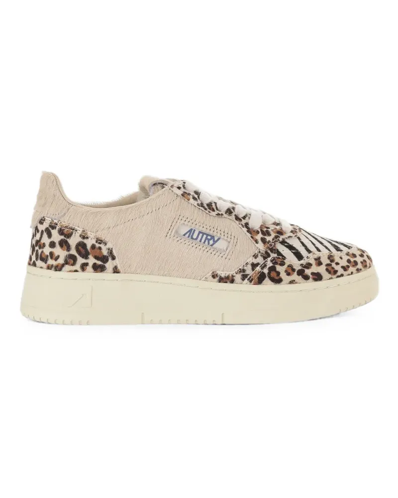 AUTRY Medalist Low leopard-print lace-up sneakers - Nude Nude