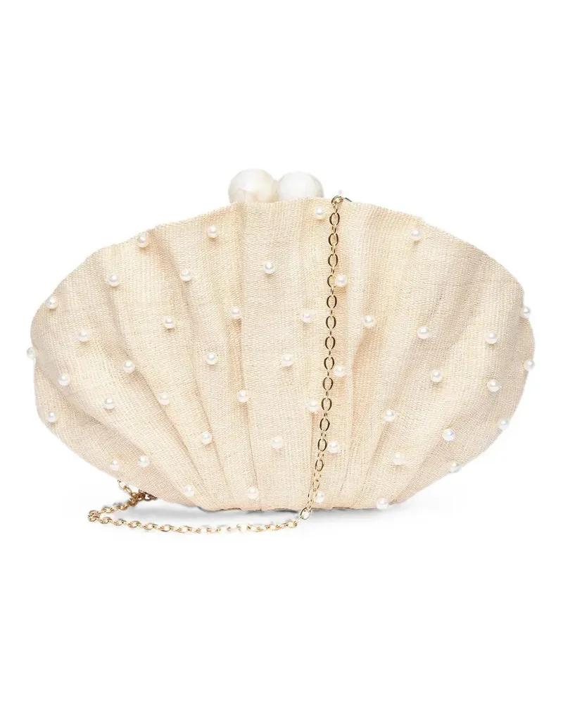 Poolside Origami Scallop Clutch - Nude Nude