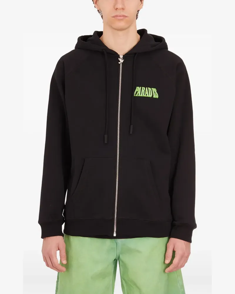 3PARADIS zip-up cotton hoodie - Schwarz Schwarz