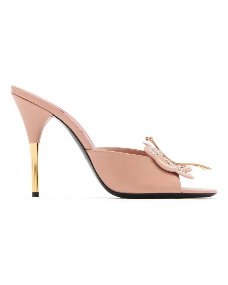 Valentino Garavani Flutterby Sandalen aus Leder mit Schmetterlings-Patch - Nude Nude