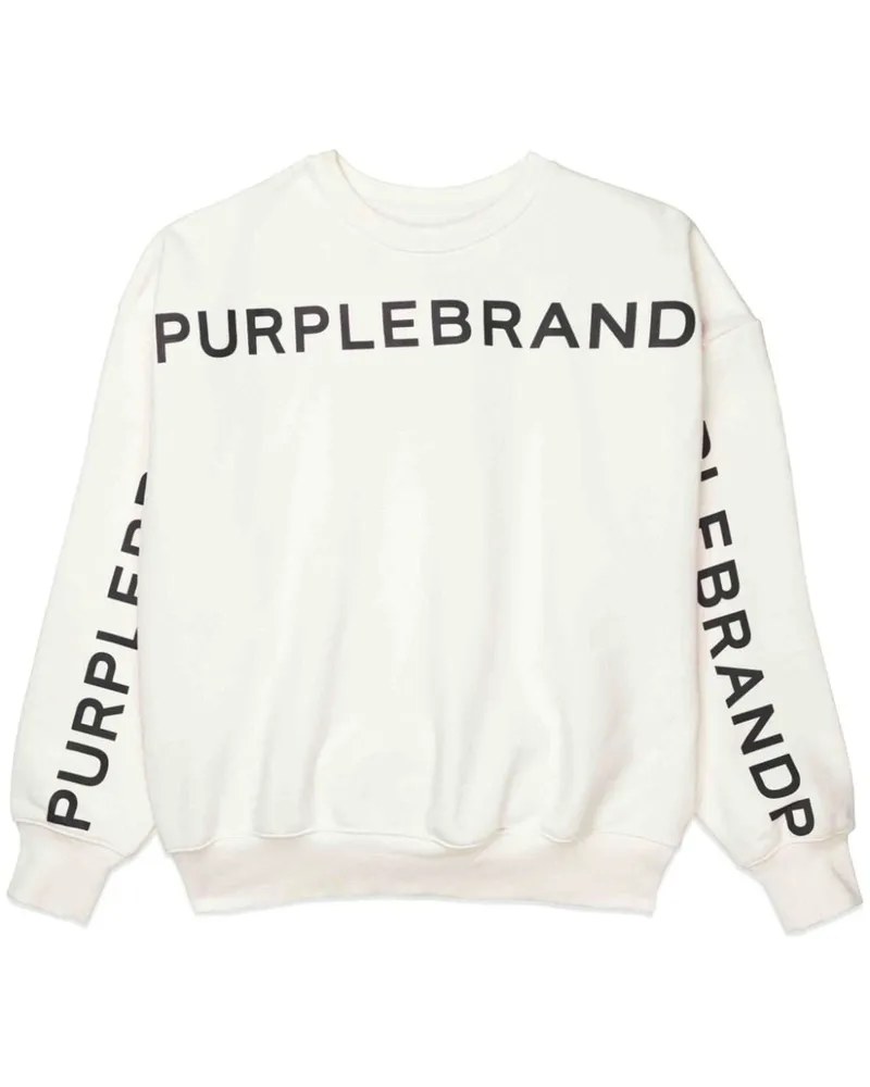 PURPLE BRAND Sweatshirt mit Logo-Print Weiß