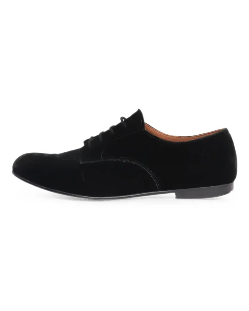 Daniela Gregis lace-up velvet loafers - Schwarz Schwarz