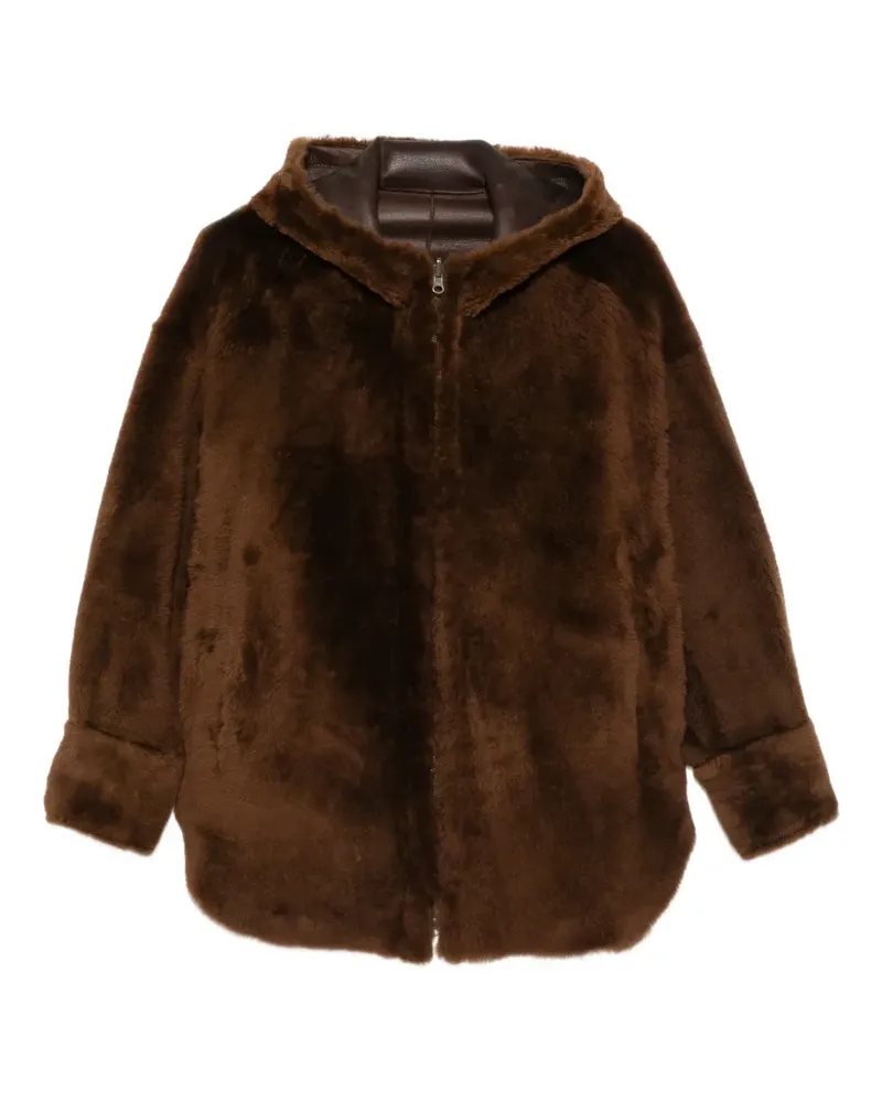 Salvatore Santoro Wendbare Kapuzenjacke aus Shearling - Braun Braun