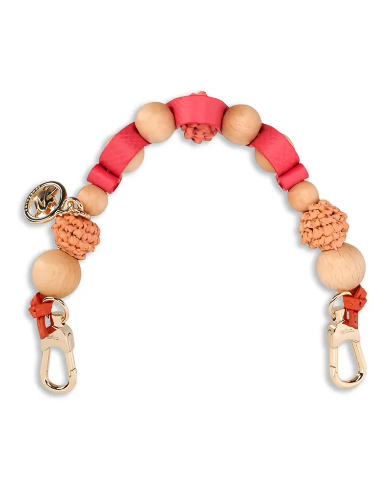Longchamp beaded logo-charm bag strap - Nude Nude