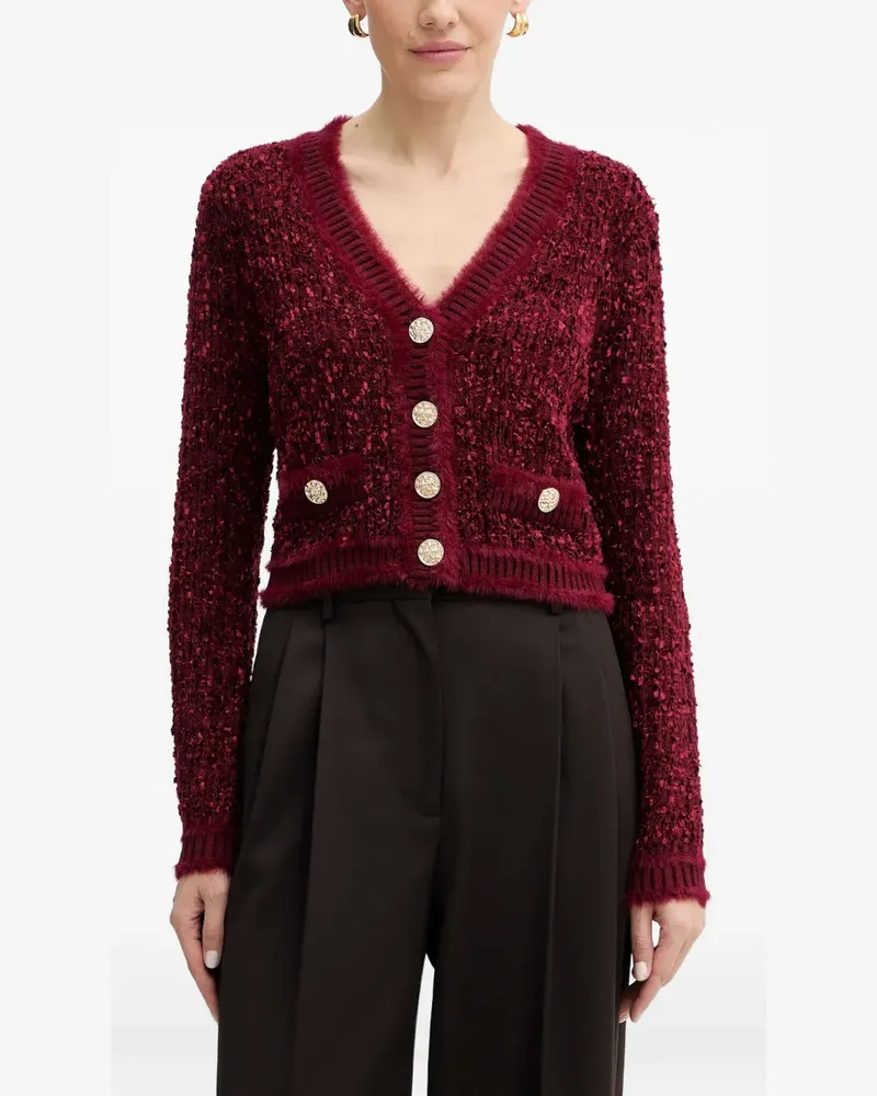 Guess button V-neck cardigan - Rot Rot