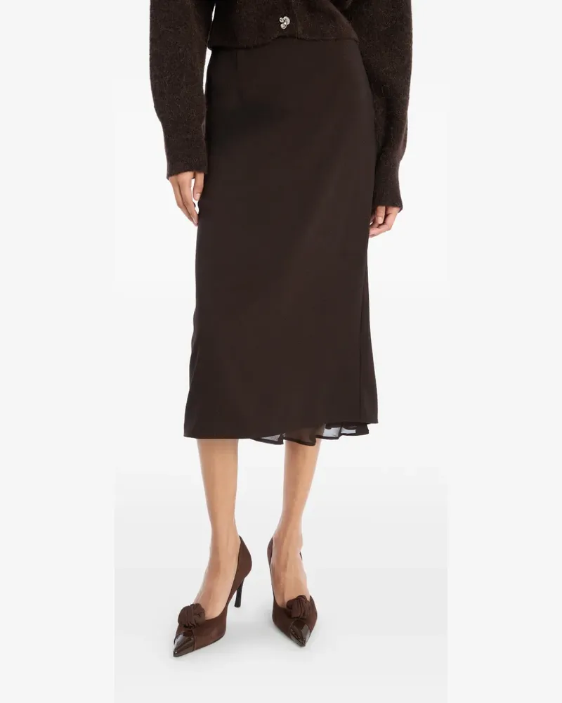 ROTATE Birger Christensen Midirock im Layering-Look - Braun Braun