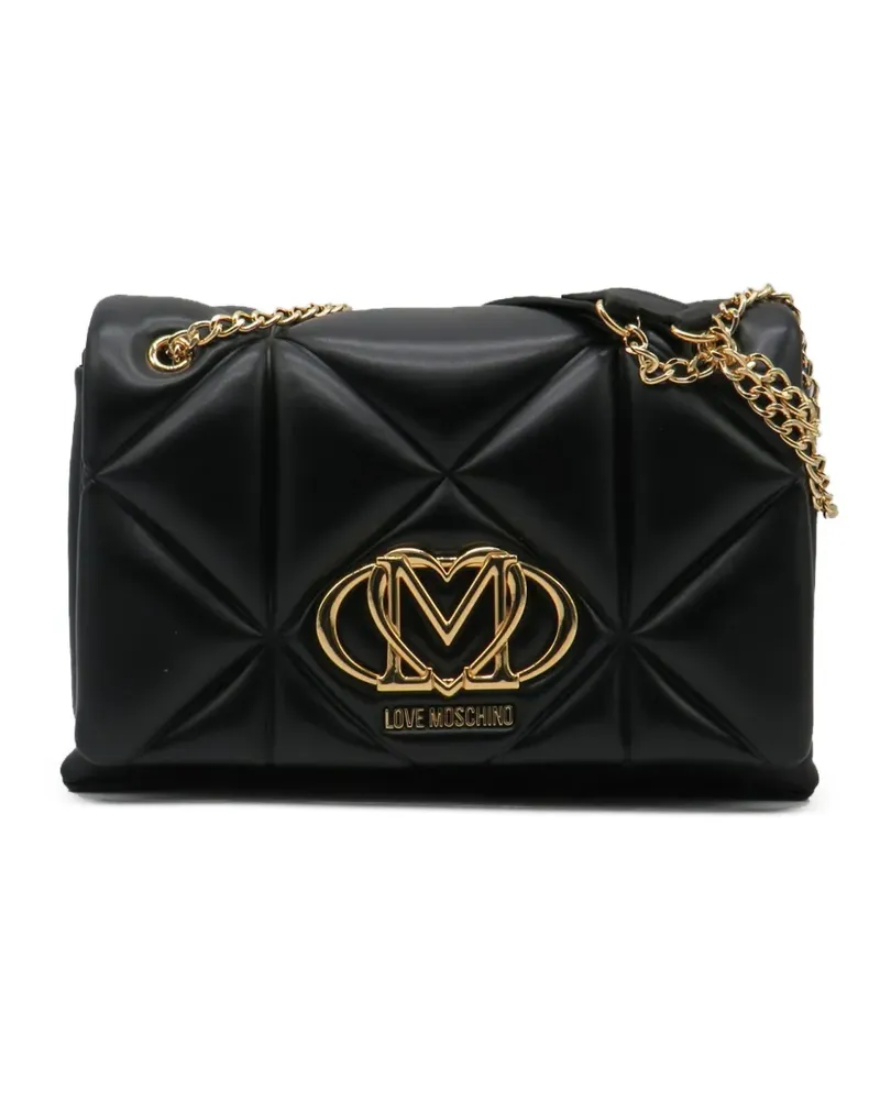 Moschino Gesteppte Schultertasche - Schwarz Schwarz