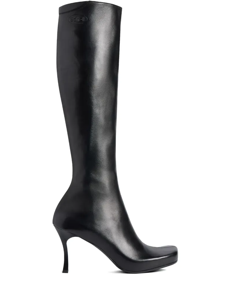 Balenciaga x Scholl Stiefel mit eckiger Kappe 80mm - Schwarz Schwarz