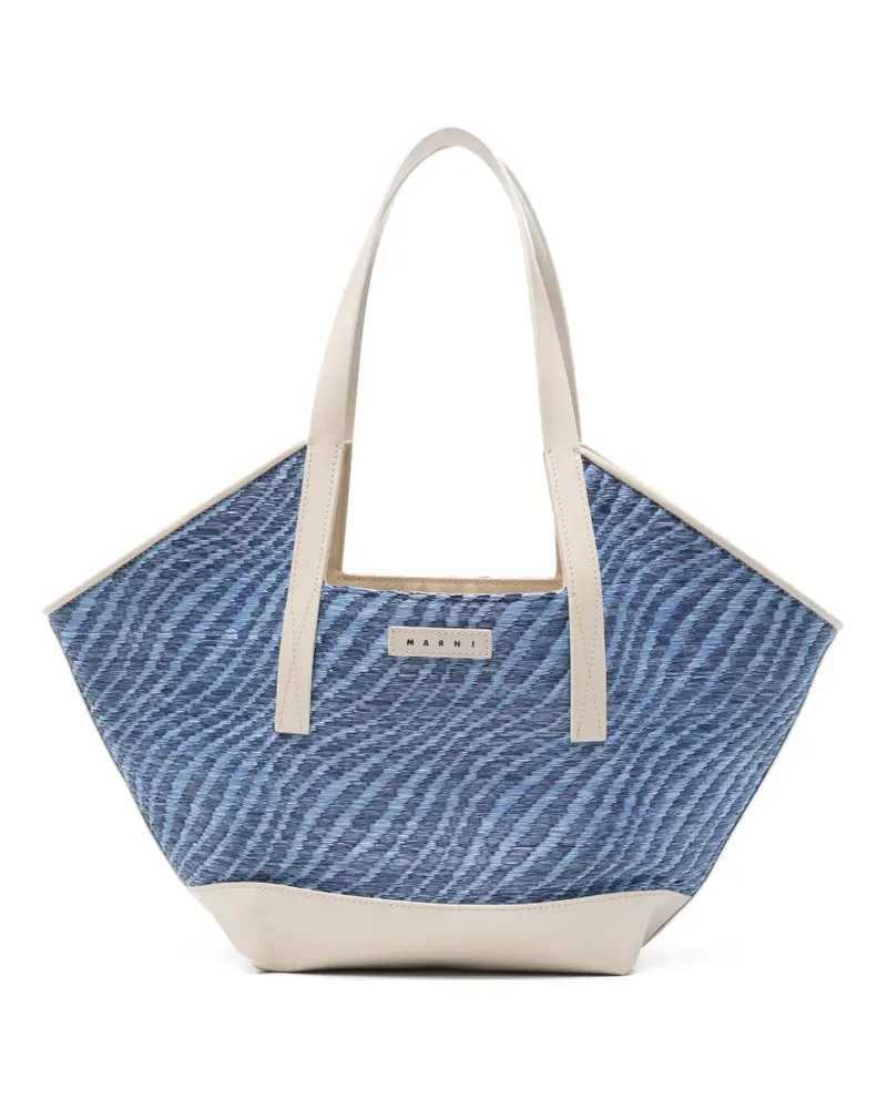 Marni Schultertasche mit Webmuster - Blau Blau