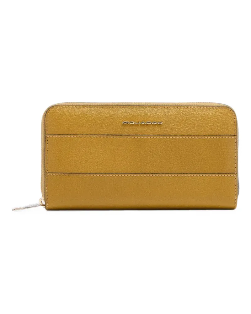 Piquadro zip-around leather wallet - Gelb Gelb