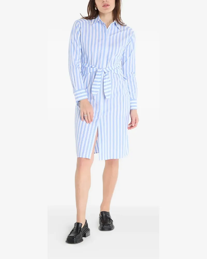 Calvin Klein Gestreiftes Midi-Hemdkleid - Blau Blau