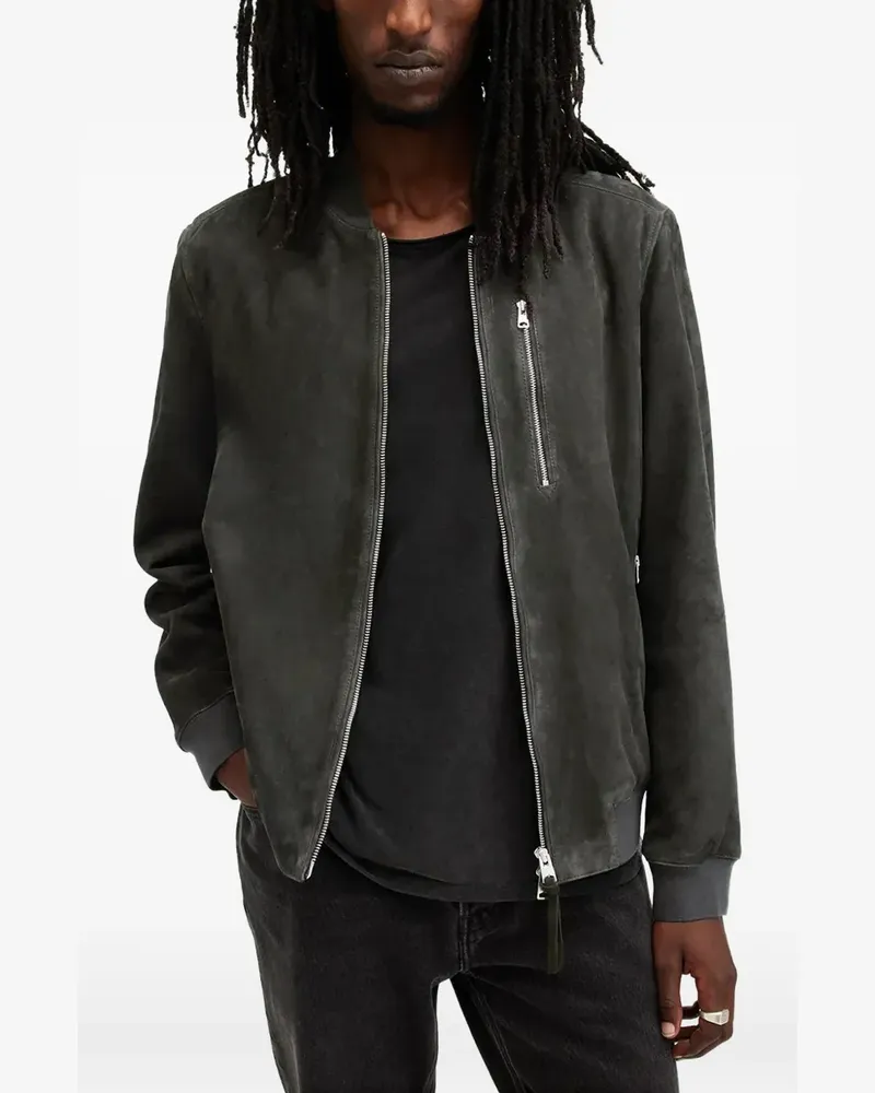 AllSaints suede bomber jacket - Grau Grau