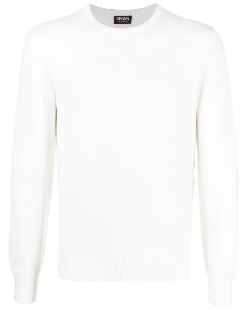 Ermenegildo Zegna Kaschmirpullover mit Rundhalsausschnitt - Weiß Weiß