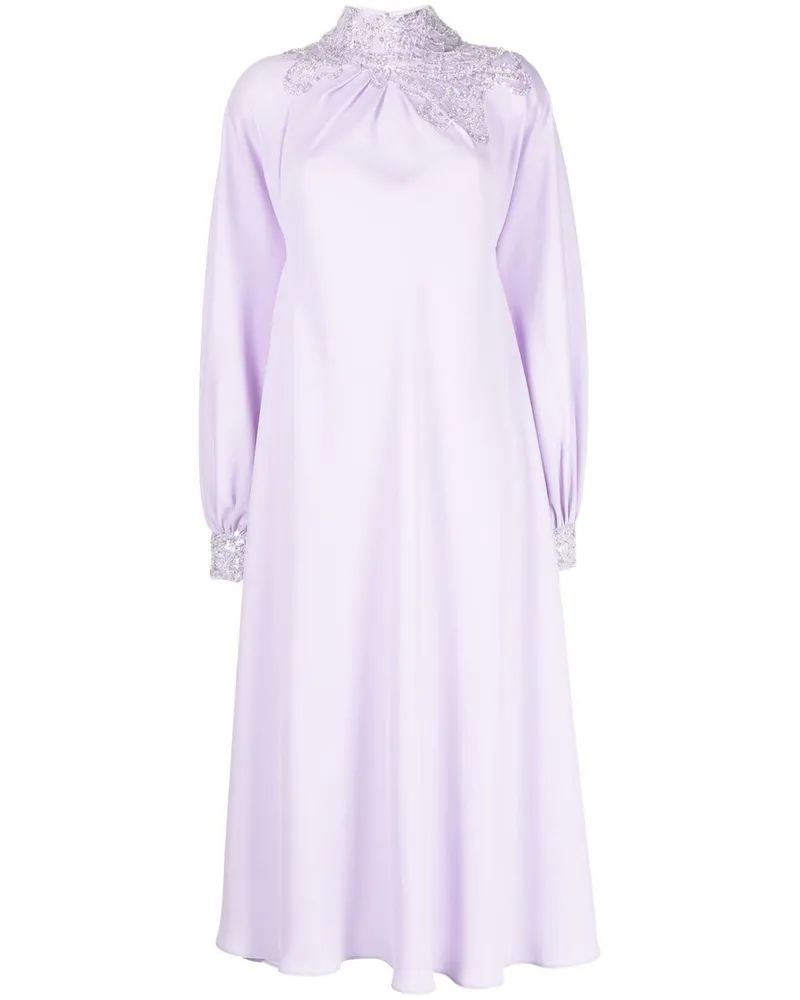 Saiid Kobeisy Besticktes Midikleid - Violett Violett