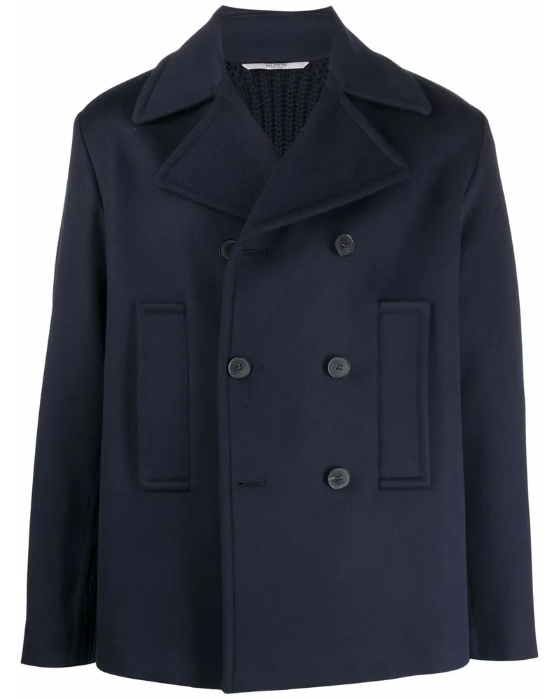 Valentino Garavani Cabanjacke mit geripptem Einsatz - Blau Blau