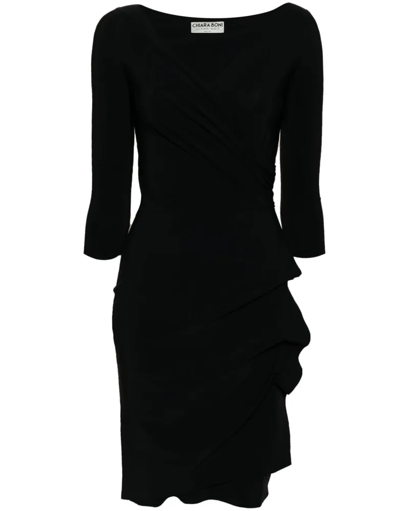 Chiara Boni Florien Kleid mit V-Ausschnitt - Schwarz Schwarz