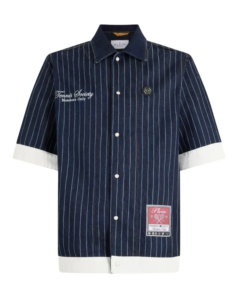 Philipp Plein Hemd mit Nadelstreifen - Blau Blau