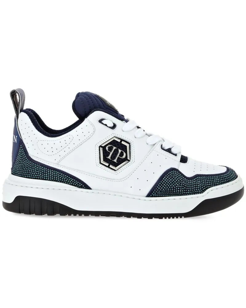 Philipp Plein Hexagon Crystal Sneakers - Weiß Weiß