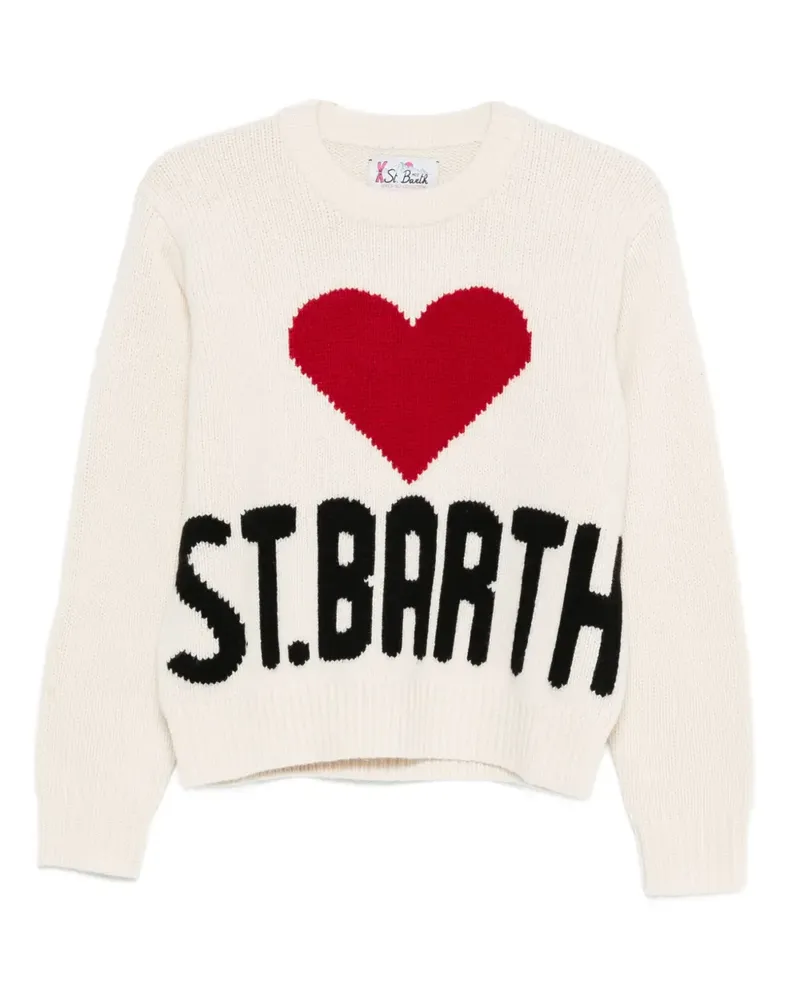 MC2 Saint Barth Kyla Heart Strick - Weiß Weiß