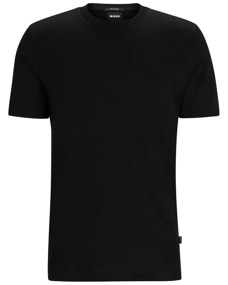 HUGO BOSS T-Shirt aus Monogramm-Jacquard - Schwarz Schwarz