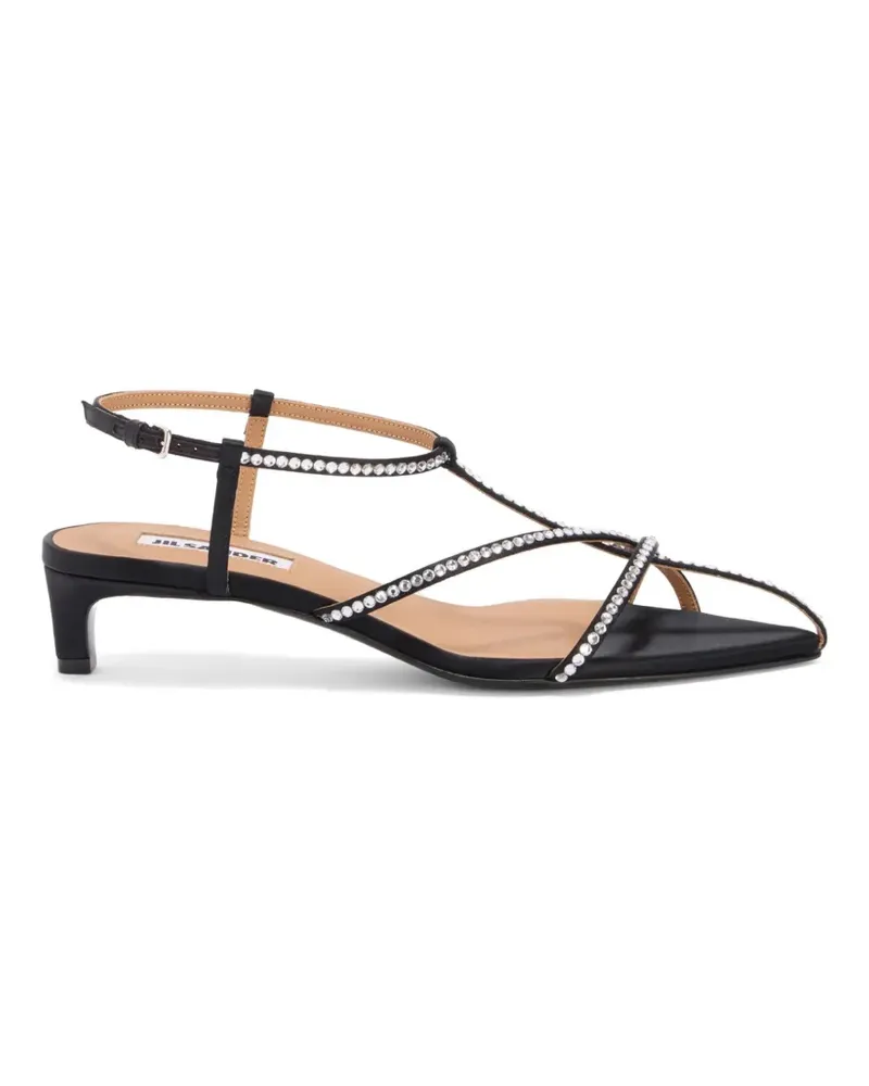 Jil Sander Sandalen mit Kristallen - Schwarz Schwarz
