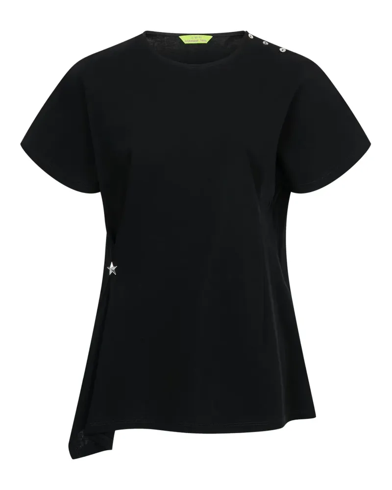 Shanghai Tang T-Shirt mit Stern-Verzierung - Schwarz Schwarz