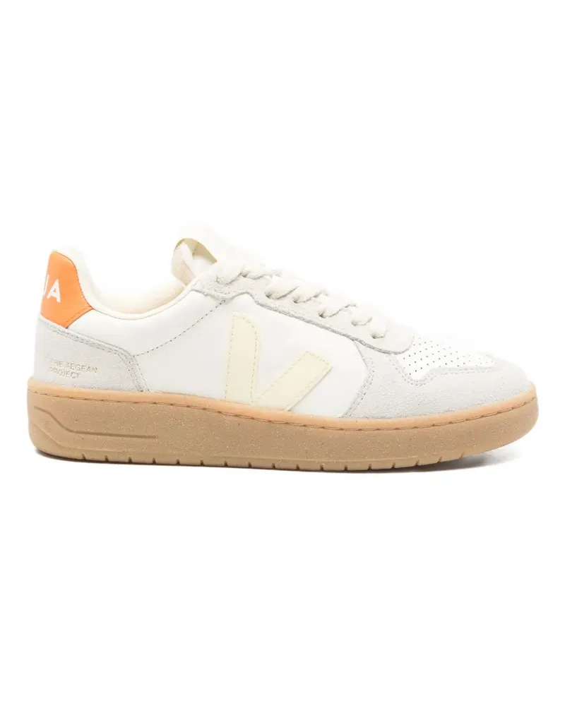 VEJA V-82 perforated suede sneakers - Nude Nude