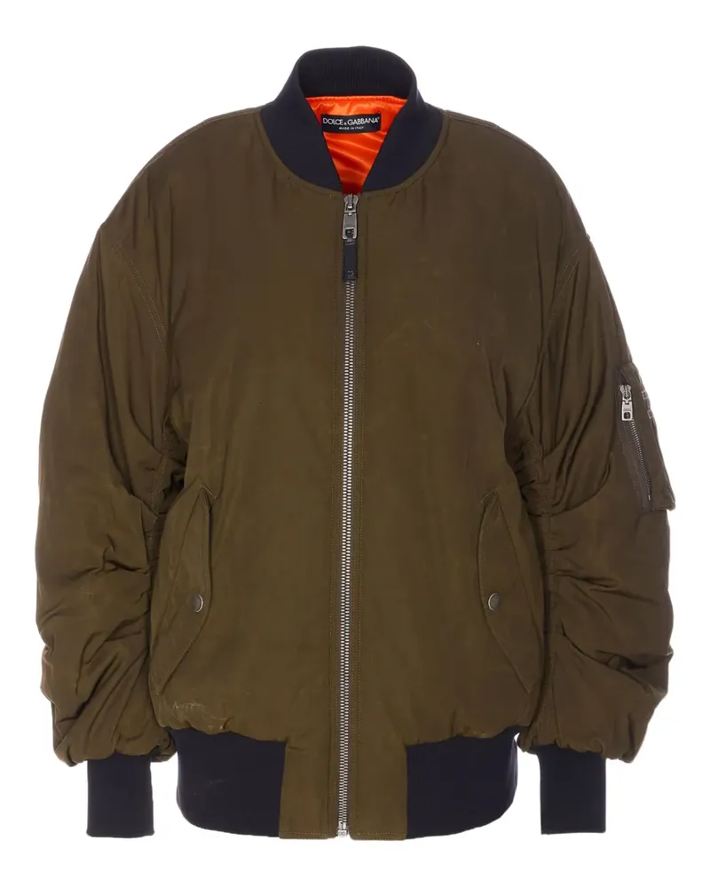 Dolce & Gabbana Geraffte Bomberjacke - Grün Grün